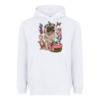 White Easter pug Heavyweight Hoodie - RanaPortraitStore