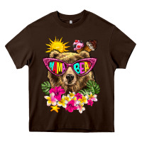 Chocolate Brown mama bear summer Heavy Core Tee - texasbilliewilder