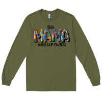Army Green this mama loves her puzzle Long Sleeve Tee - MaliasSmallBusiness