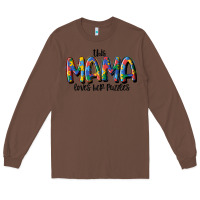 Chestnut this mama loves her puzzle Long Sleeve Tee - MaliasSmallBusiness
