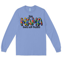 Colony Blue this mama loves her puzzle Long Sleeve Tee - MaliasSmallBusiness