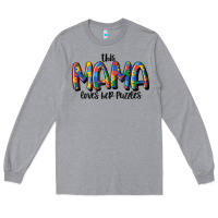 Heather Grey this mama loves her puzzle Long Sleeve Tee - MaliasSmallBusiness