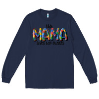 Navy this mama loves her puzzle Long Sleeve Tee - MaliasSmallBusiness