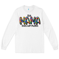 White this mama loves her puzzle Long Sleeve Tee - MaliasSmallBusiness