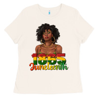 Bone 1865 juneteenth with afro black woman Ladies Tee - texasbilliewilder