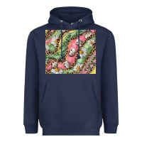 Navy Easter Quail Egg And Daisy Heavyweight Hoodie - RanaPortraitStore