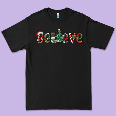 Christmas Believe Premium Tee Designed By Ranaportraitstore