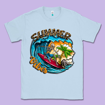 Summer Vibes Classic Tee Designed By Cowhidedigitalart