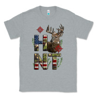Heather Grey Deer Hunting Usa Flag Classic Tee - LillyAllenDesigns