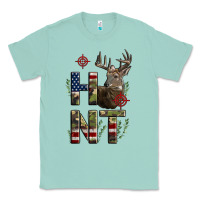 Seafoam Deer Hunting Usa Flag Classic Tee - LillyAllenDesigns