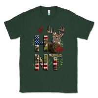 Sports Green Deer Hunting Usa Flag Classic Tee - LillyAllenDesigns