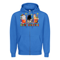 True Royal meowy christmas cats coffee cups Zipper Hoodie - MaliasSmallBusiness