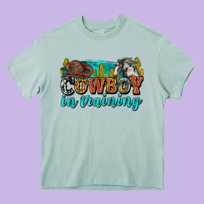 Cowboy In Training Heavy Core Tee Designed By Zillion Design Studio