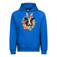 Cobalt Happy Easter Cow Easter Day Urban Hoodie - CowGirlArtShop