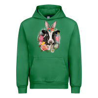Emerald Happy Easter Cow Easter Day Urban Hoodie - CowGirlArtShop