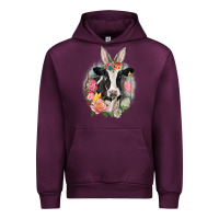 Mauve Wine Happy Easter Cow Easter Day Urban Hoodie - CowGirlArtShop