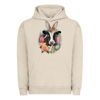 Pigment French Oak Happy Easter Cow Easter Day Urban Hoodie - CowGirlArtShop
