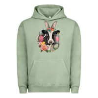 Pigment Oil Green Happy Easter Cow Easter Day Urban Hoodie - CowGirlArtShop