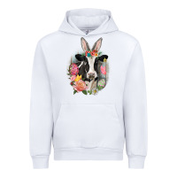 White Happy Easter Cow Easter Day Urban Hoodie - CowGirlArtShop
