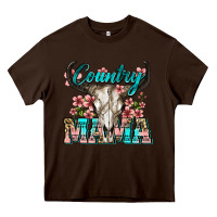 Chocolate Brown country mama Heavy Core Tee - Zillion Design Studio