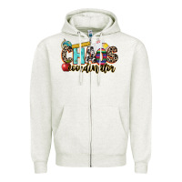 Oatmeal Heather chaos coordinator Zipper Hoodie - NancyCooperArtShop