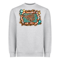 Heather Grey light western frame Heavyweight Sweatshirt - AdoDesignShop