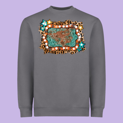 Light Western Frame Heavyweight Sweatshirt Designed By Adodesignshop