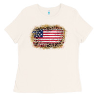 Bone america leopard glitter flag Ladies Tee - Zillion Design Studio