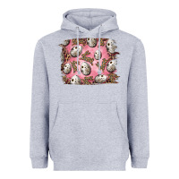 Heather Grey Easter Quail Eggs And Leopard Bunny Heavyweight Hoodie - RanaPortraitStore