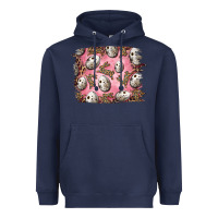 Navy Easter Quail Eggs And Leopard Bunny Heavyweight Hoodie - RanaPortraitStore