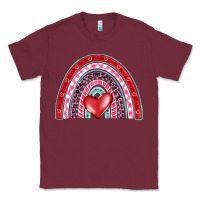 Burgundy valentine's day rainbow Classic Tee - BarkalooDesign