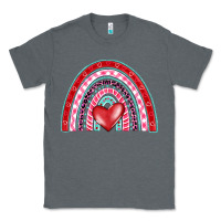 Charcoal Heather valentine's day rainbow Classic Tee - BarkalooDesign