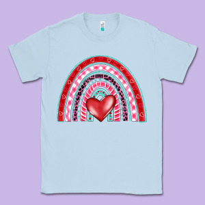 Valentine's Day Rainbow Classic Tee Designed By Barkaloodesign