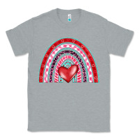 Heather Grey valentine's day rainbow Classic Tee - BarkalooDesign