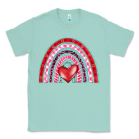 Seafoam valentine's day rainbow Classic Tee - BarkalooDesign