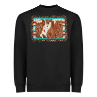 Black leopard serape cowhide  leather background Heavyweight Sweatshirt - AdoDesignShop