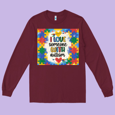 ı Love Someone With Autism Long Sleeve Tee Designed By Maliassmallbusiness