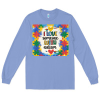 Colony Blue ı love someone with autism Long Sleeve Tee - MaliasSmallBusiness