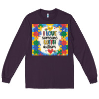 Plum ı love someone with autism Long Sleeve Tee - MaliasSmallBusiness
