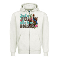 Oatmeal Heather just a girl who loves horses Zipper Hoodie - MaliasSmallBusiness