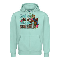 Seafoam just a girl who loves horses Zipper Hoodie - MaliasSmallBusiness