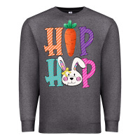 Hip Hop Easter Girls Toddlers Kids Leopard Bunny Premium Sweatshirt | Teevron
