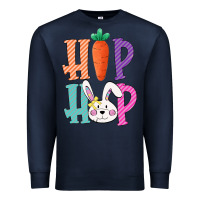 Navy hip hop easter girls toddlers kids leopard bunny Premium Sweatshirt - Bettercallsaul