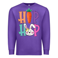 Purple hip hop easter girls toddlers kids leopard bunny Premium Sweatshirt - Bettercallsaul