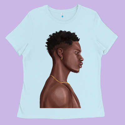 Ladies Tee afro black man