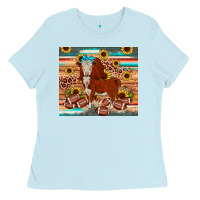 Baby Blue football hereford sunflower tumbler Ladies Tee - JahusDesignShop