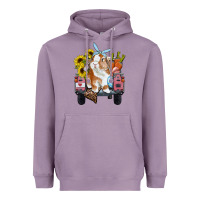 Lavender Easter truck with bunny sunflowers and eggs Heavyweight Hoodie - RanaPortraitStore