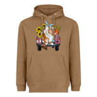 Toasted Coconut Easter truck with bunny sunflowers and eggs Heavyweight Hoodie - RanaPortraitStore
