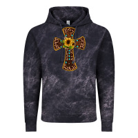 Cloud Black leopard gemstone sunflower cross Vintage Hoodie - JahusDesignShop
