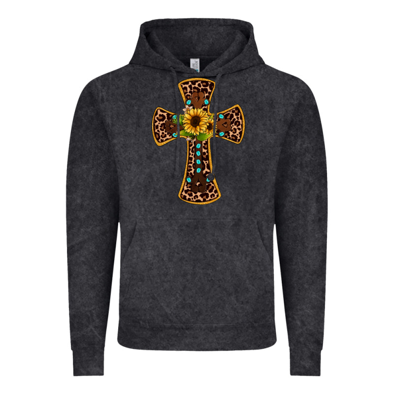 Leopard Gemstone Sunflower Cross Vintage Hoodie by JahusDesignShop | Teevron